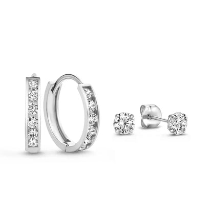 Dara Brillane Stud Earrings with Stones | Gold
