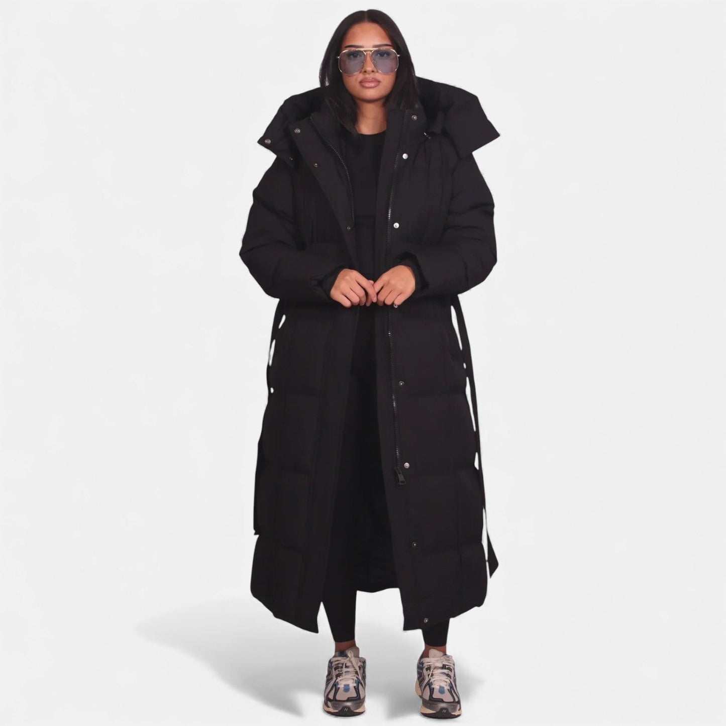 Women's Long Belted Puffer Coat