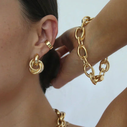 Statement Braided Earrings | Gold