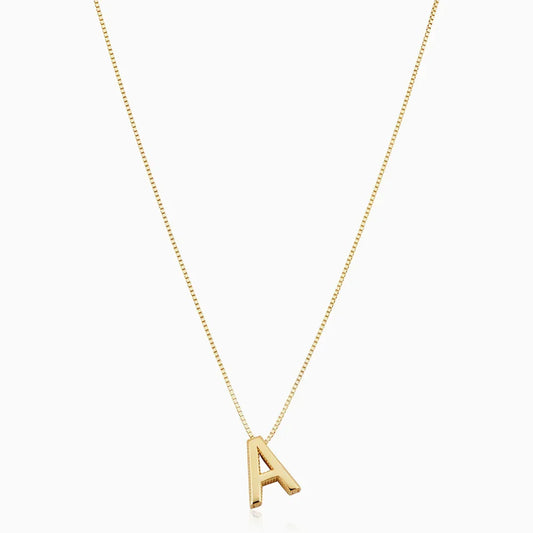 Necklace with Initial and Love Letter | Gold