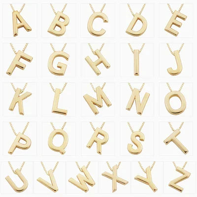 Necklace with Initial and Love Letter | Gold