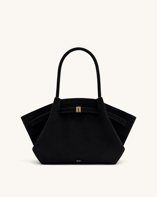 JW PEI - Hana Medium Faux Suede Tote Bag - Black