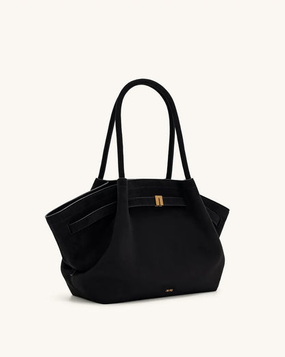 JW PEI - Hana Medium Faux Suede Tote Bag - Black