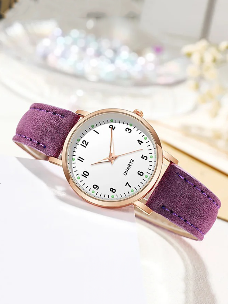 Leather women's watch in rose gold – Valeria