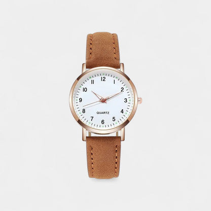 Leather women's watch in rose gold – Valeria