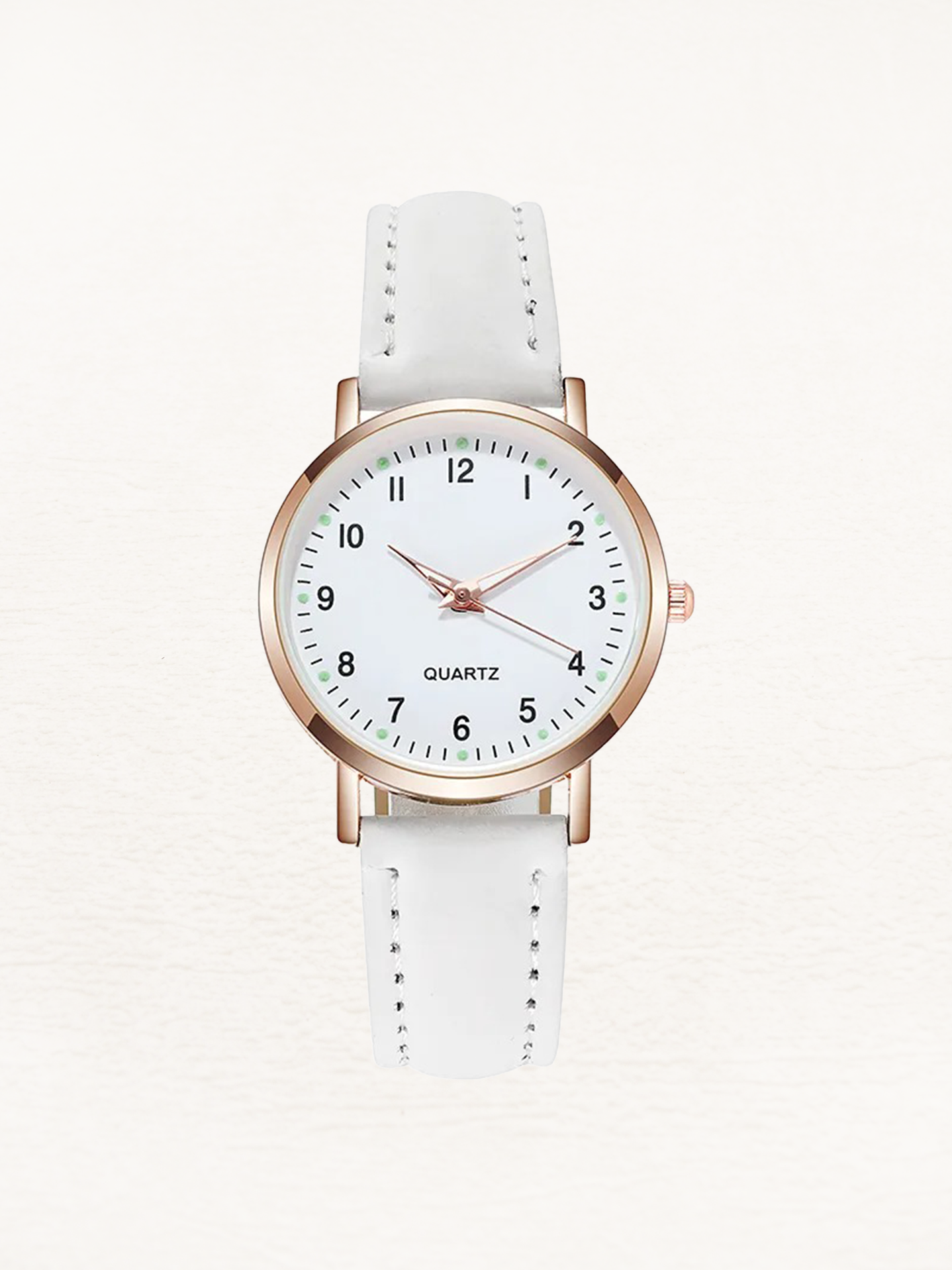 Leather women's watch in rose gold – Valeria