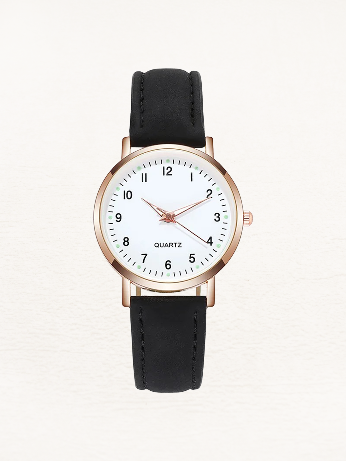 Leather women's watch in rose gold – Valeria