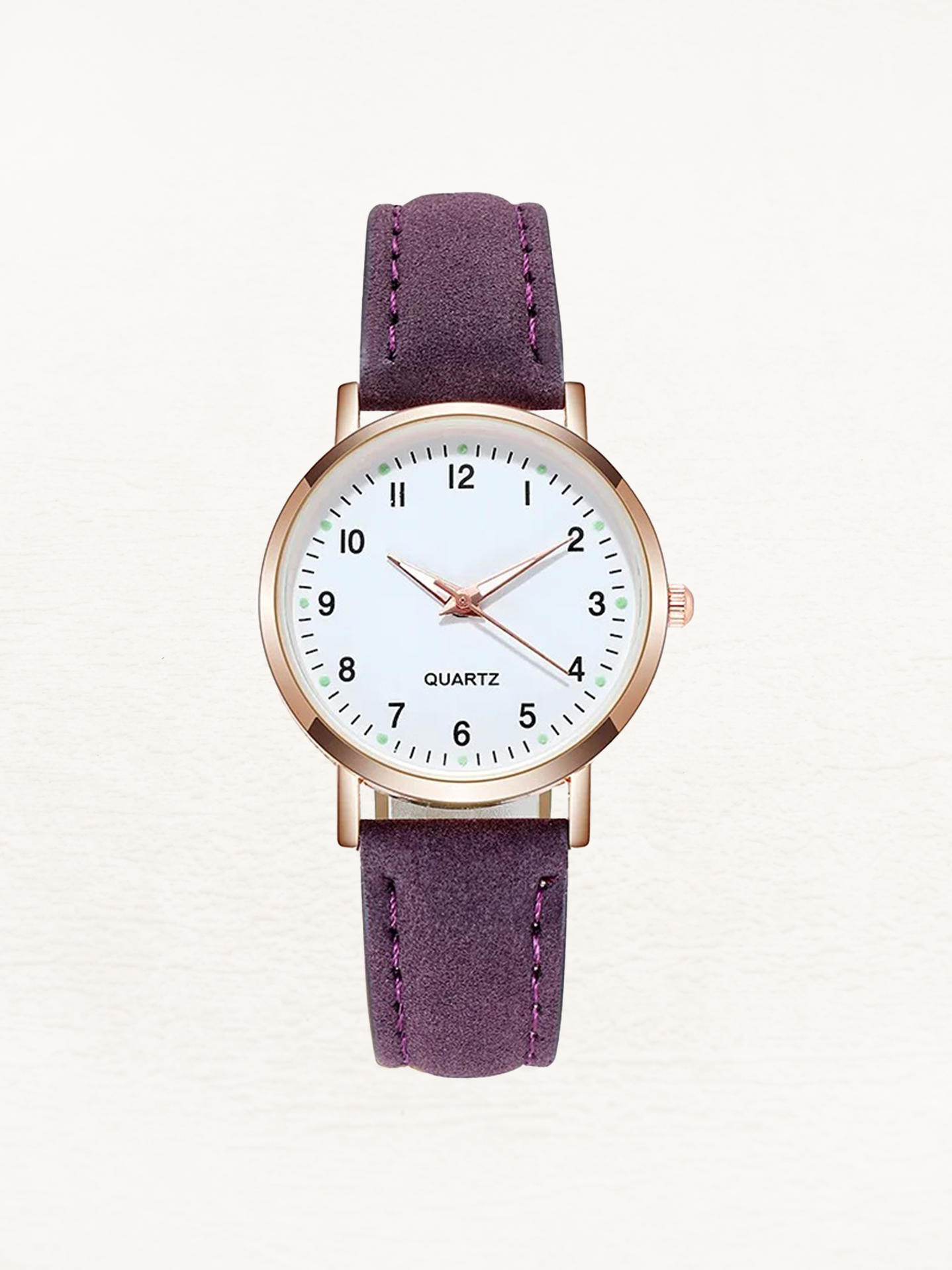 Leather women's watch in rose gold – Valeria