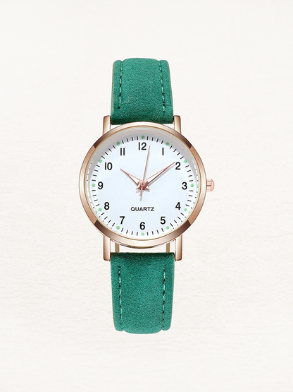 Leather women's watch in rose gold – Valeria