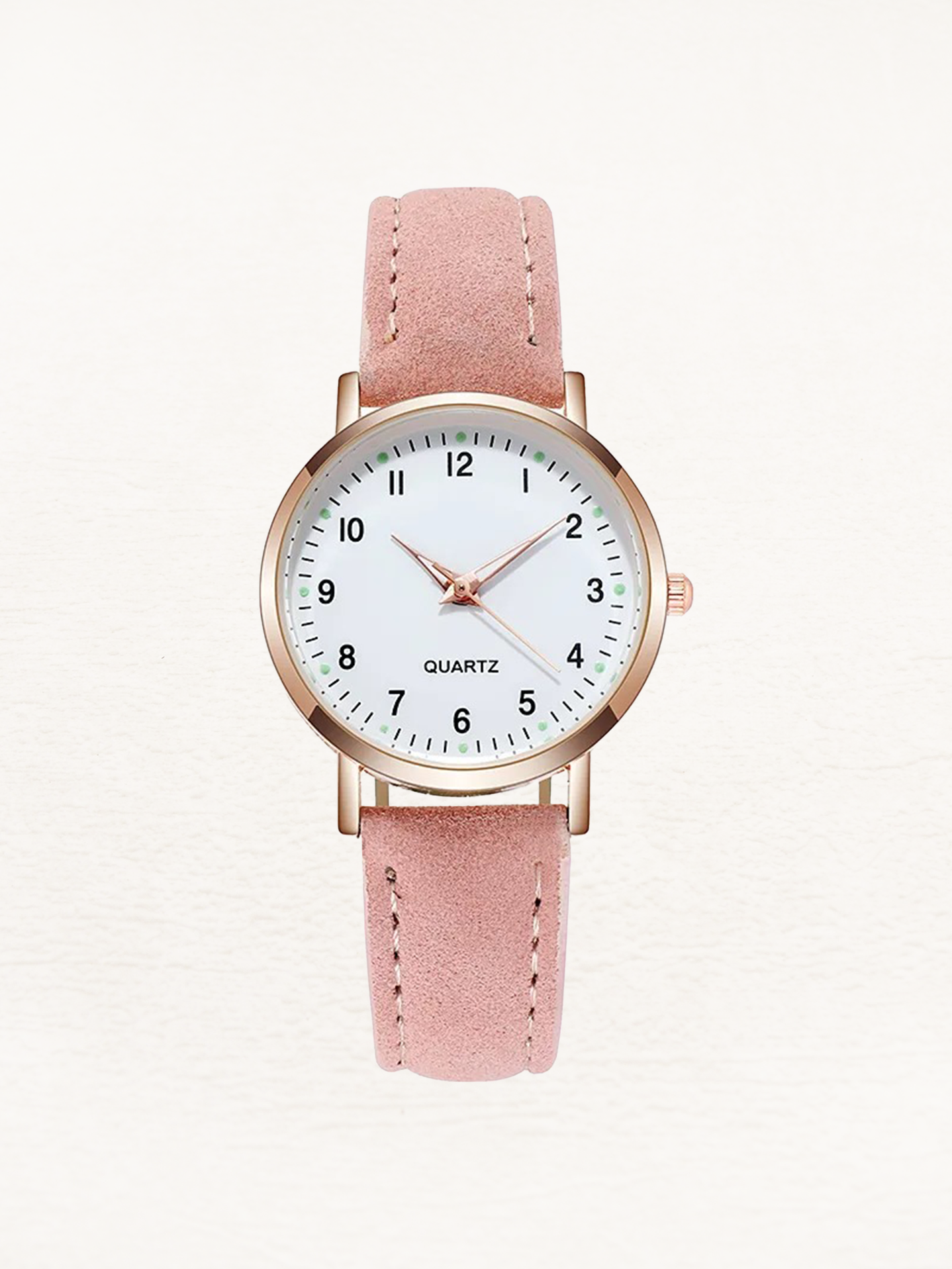 Leather women's watch in rose gold – Valeria
