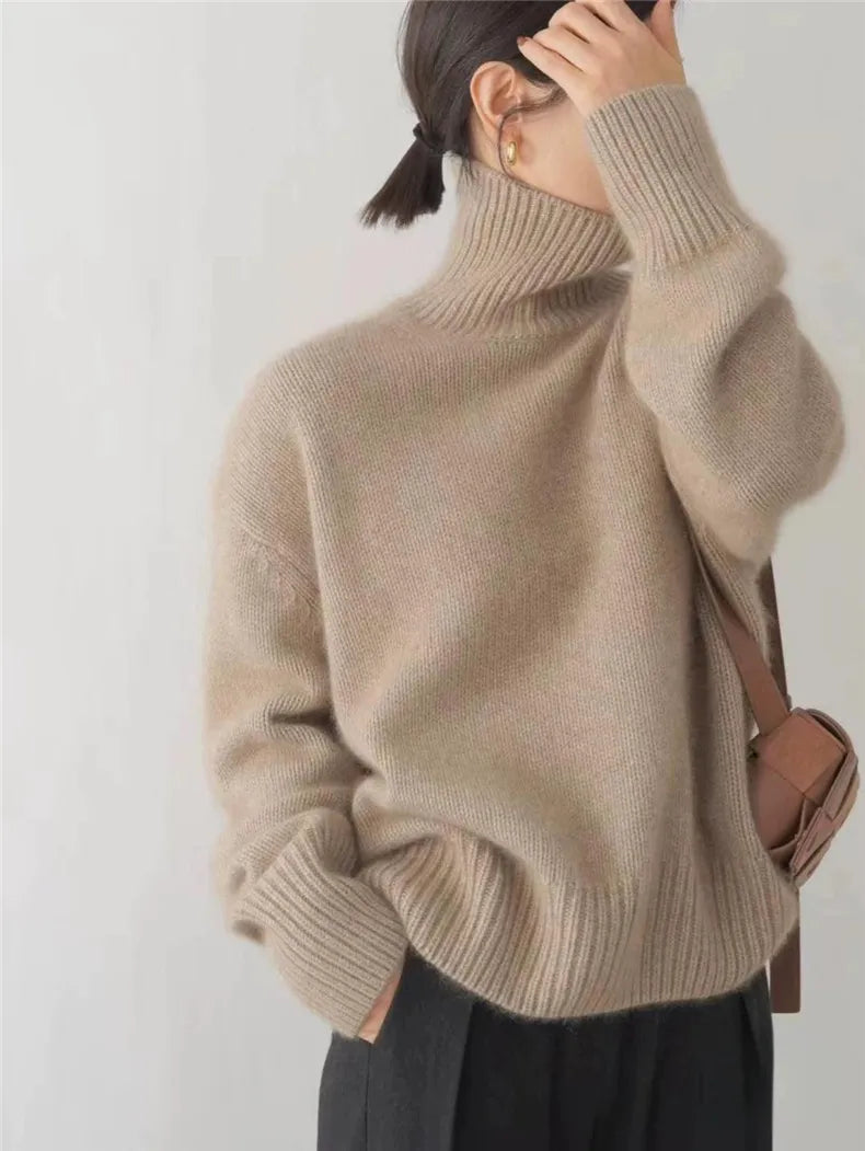 Women's Elegant Sweater in Beige, Gray or Khaki