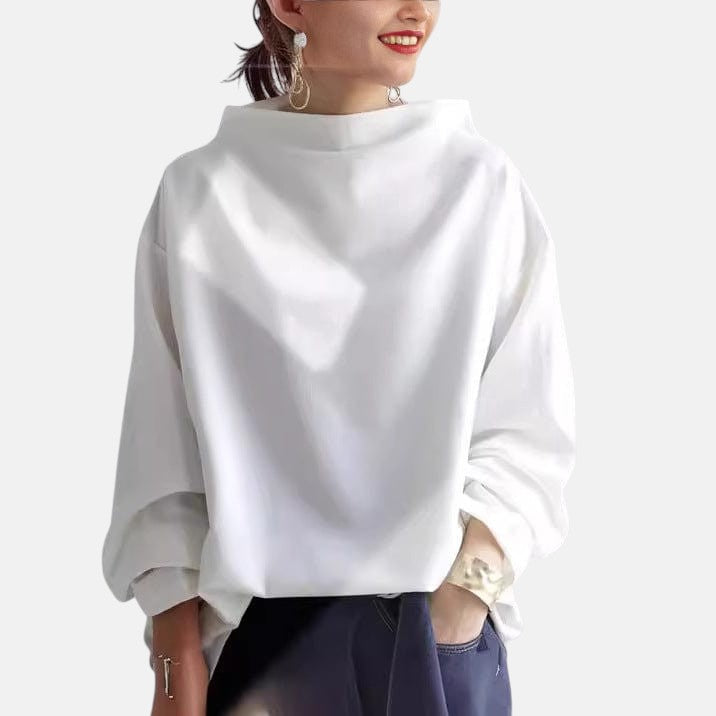 Women's High Neck Sweater in Black, Blue or White