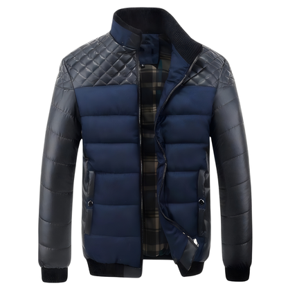 Félix™ | Two-tone padded jacket in leather and fabric