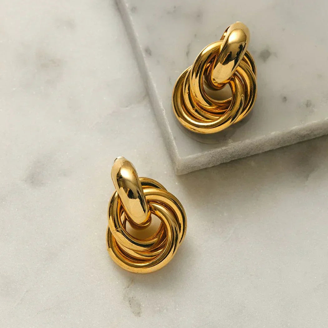 Statement Braided Earrings | Gold