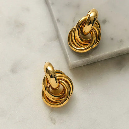 Statement Braided Earrings | Gold