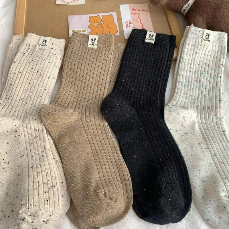 Ribbed confetti women's sock set – Amélina