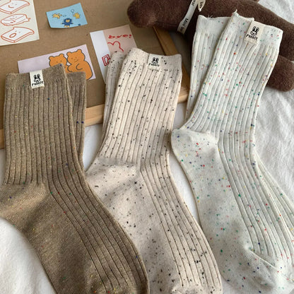 Ribbed confetti women's sock set – Amélina