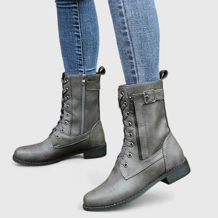 Women's Comfort Boots in Light Brown, Black and Gray