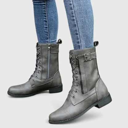 Women's Comfort Boots in Light Brown, Black and Gray