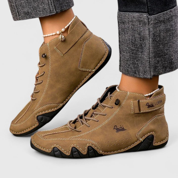 Women's Comfort Boots in Brown, Green and White