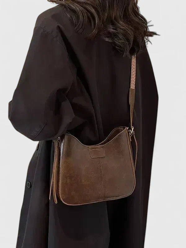 Women's Elegant Shoulder Bag in Khaki or Brown