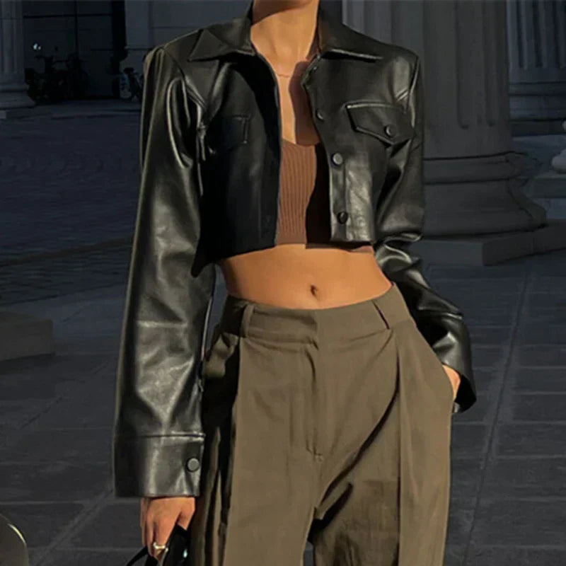 Elisa | Elegant Faux Leather Jacket