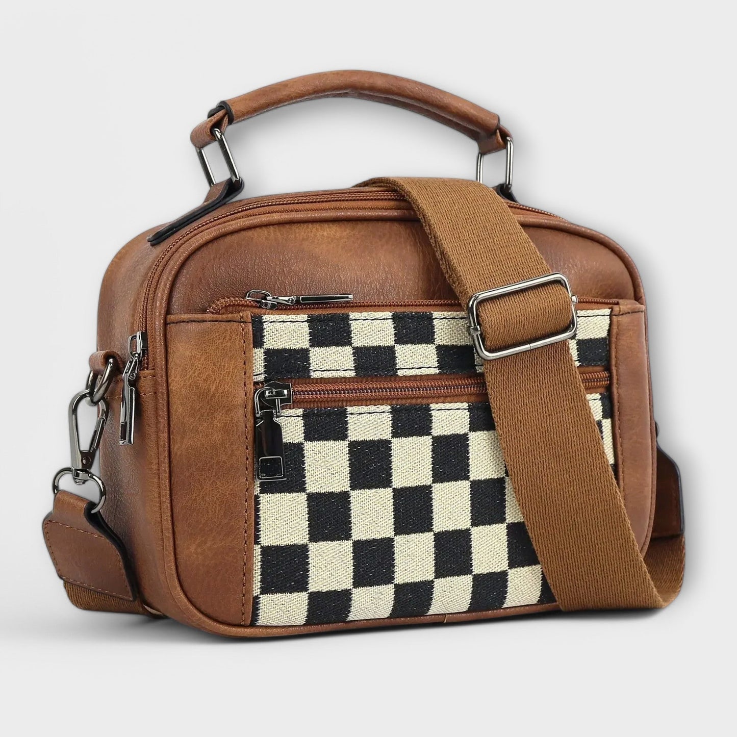 Women's Chequerboard Pattern Handbag