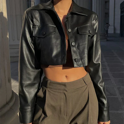 Elisa | Elegant Faux Leather Jacket