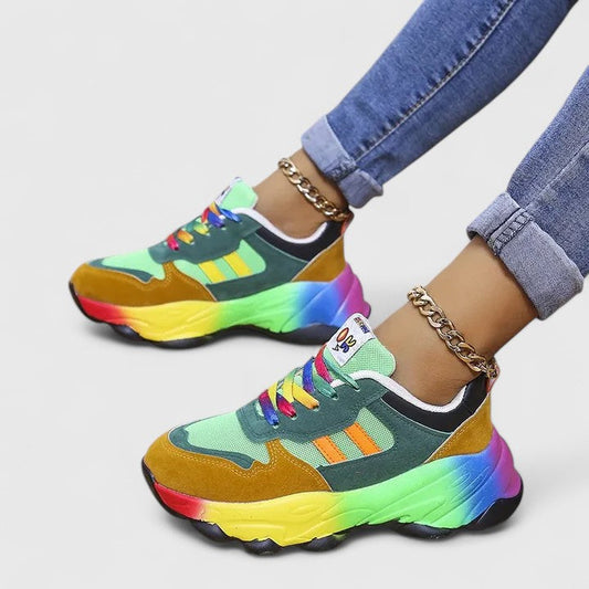 Women's Comfort Shoes in Green and Blue