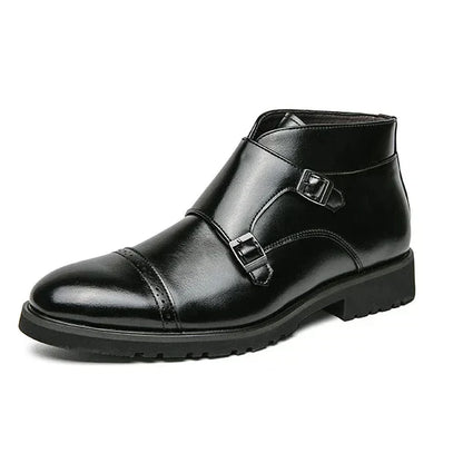Parker | Faux Leather Boots with Double Buckle