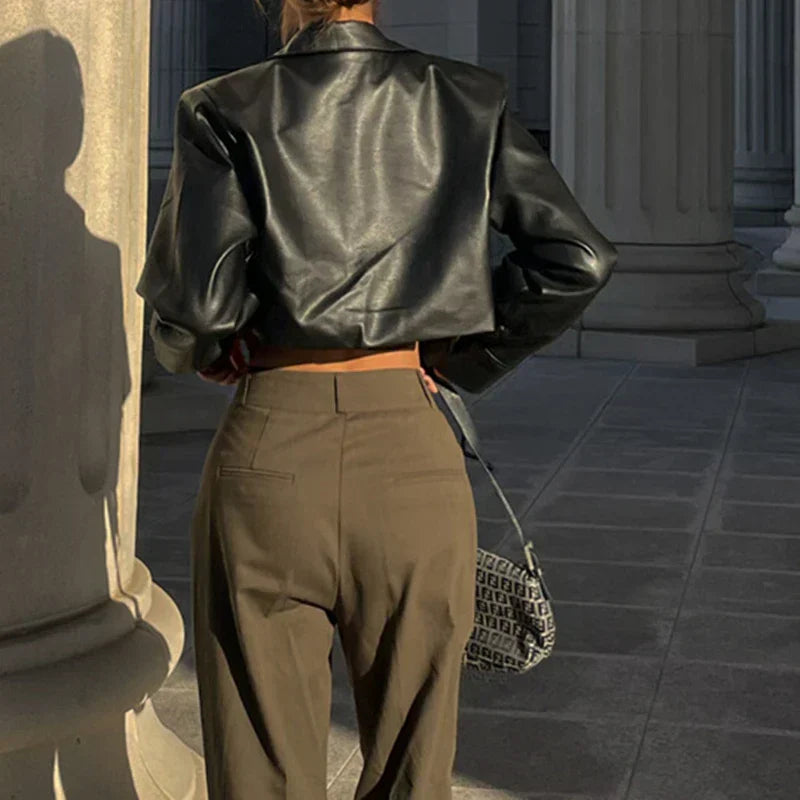 Elisa | Elegant Faux Leather Jacket