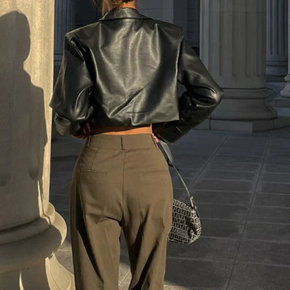 Elisa | Elegant Faux Leather Jacket