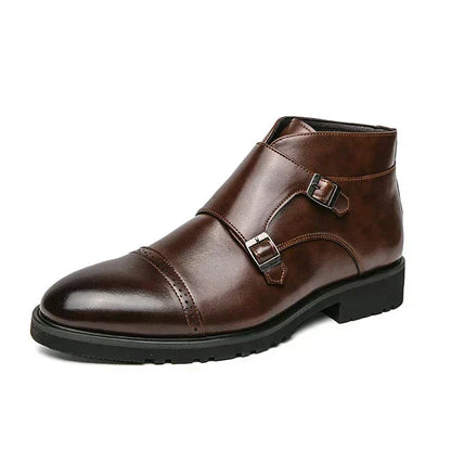 Parker | Faux Leather Boots with Double Buckle