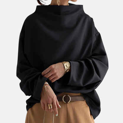 Women's High Neck Sweater in Black, Blue or White