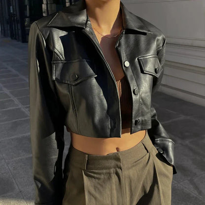 Elisa | Elegant Faux Leather Jacket