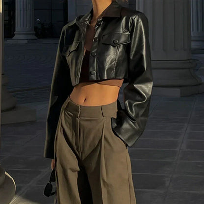 Elisa | Elegant Faux Leather Jacket