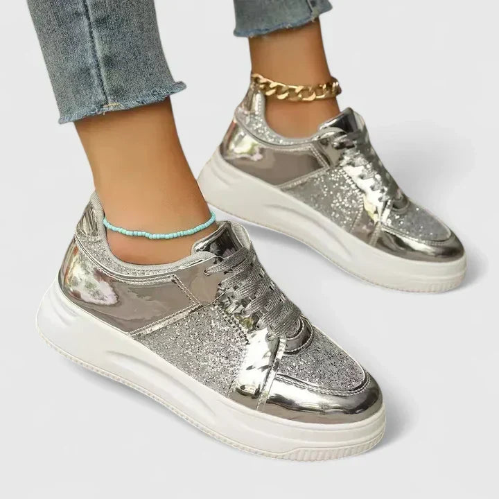 Women's Comfort Shoes in Silver, Gold, Black and Red