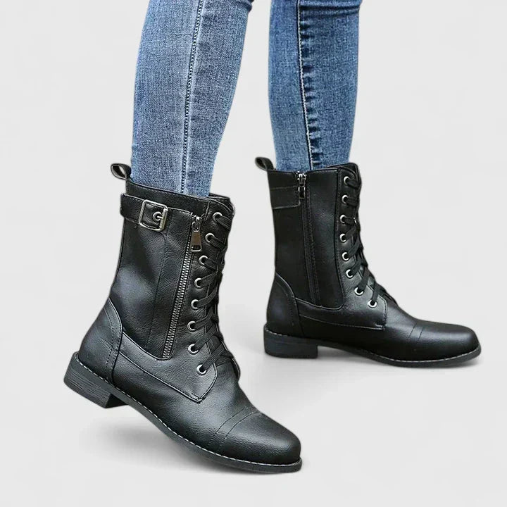 Women's Comfort Boots in Light Brown, Black and Gray