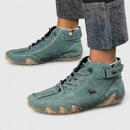 Women's Comfort Boots in Brown, Green and White