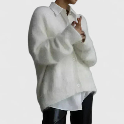 Women's Cardigan in Beige, White and Gray