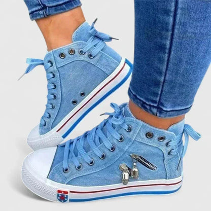 Women's Comfort Shoes in Denim and Navy Blue