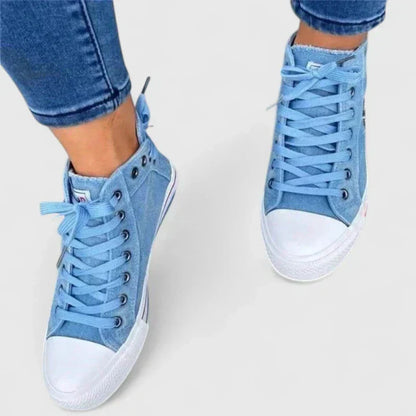 Women's Comfort Shoes in Denim and Navy Blue