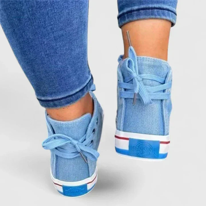 Women's Comfort Shoes in Denim and Navy Blue
