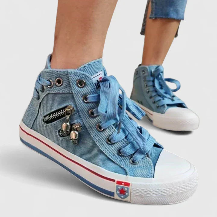 Women's Comfort Shoes in Denim and Navy Blue