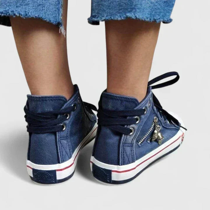 Women's Comfort Shoes in Denim and Navy Blue