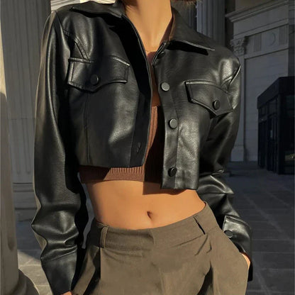 Elisa | Elegant Faux Leather Jacket