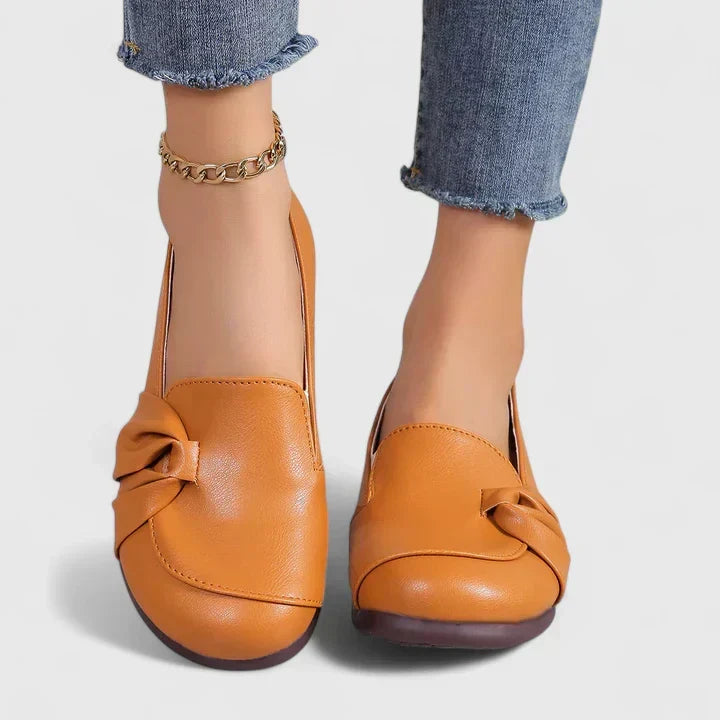 Women's Elegant Shoes in Black, Orange and Beige