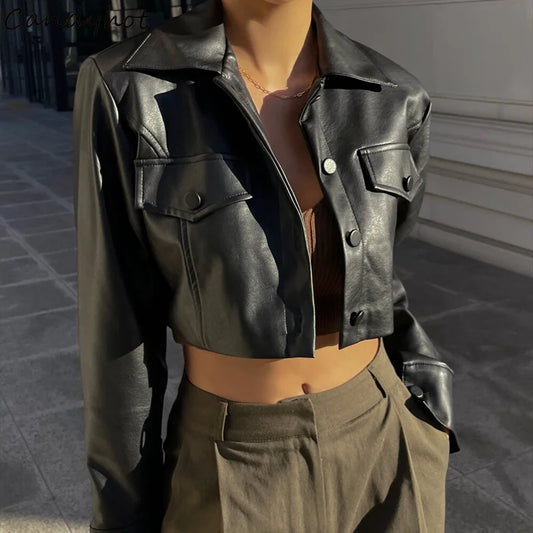 Elisa | Elegant Faux Leather Jacket