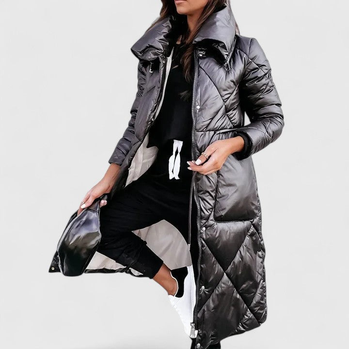 Women's Elegant Coat in Brown, Blue or Black