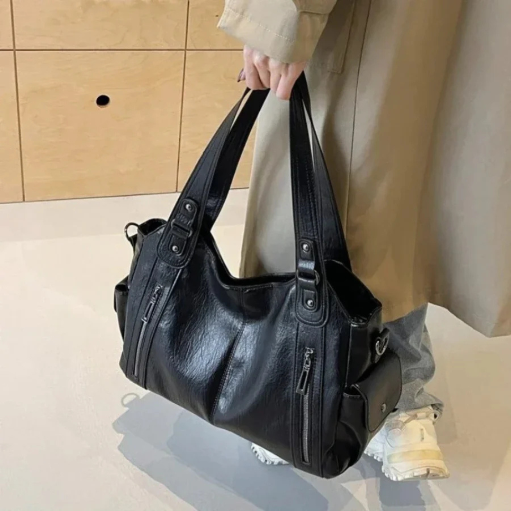 Vegan leather shoulder bag